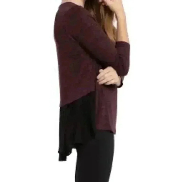 Nic + Zoe Mixed Media V-Neck Party In The Back Sweater Small NEW 1012 - Picture 2 of 7